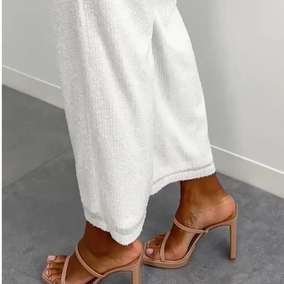 I.N.C. White Sequin Sleeveless Jumpsuit - Picture 6 of 16